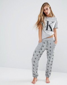 Пижамные брюки в стиле ретро Calvin Klein - Серый