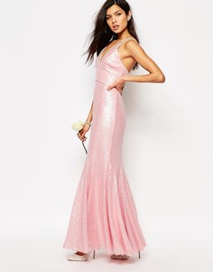 Платье макси с пайетками Fame and Partners Shimmer Soul - Розовый