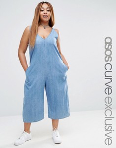 Джинсовый комбинезон ASOS CURVE Minimal - Синий