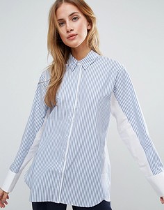 Oversize-рубашка в полоску с контрастными рукавами ASOS - Мульти