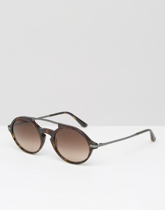 Коричневые круглые солнцезащитные очки Giorgio Armani Havanna - Коричневый