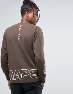 Лонгслив с камуфляжным логотипом AAPE By A Bathing Ape - Черный