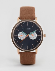 Часы с хронографом и кожаным ремешком Ted Baker Brit - Рыжий
