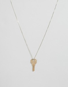 Ожерелье с ключом и надписью Brave The Giving Keys - Серебряный