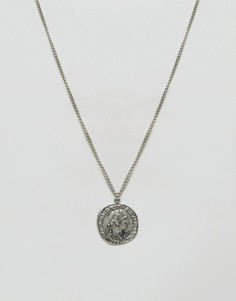 Шлифованное серебряное ожерелье с монетой-подвеской ASOS - Золотой