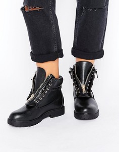 Массивные ботинки в походном стиле с молнией Truffle - Черный