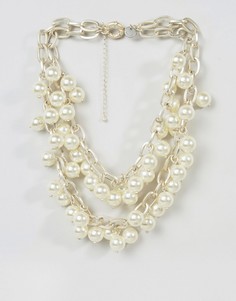 Ожерелье с жемчугом Abercrombie and Fitch - Кремовый