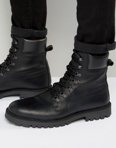 Кожаные ботинки на шнуровке Zign - Черный