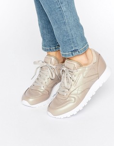 Классические кожаные кроссовки золотистого цвета Reebok - Золотой