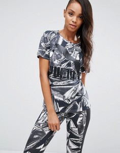Oversize-футболка с графическим принтом Puma - Серый
