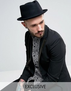 Черная шляпа с загнутыми кверху полями Reclaimed Vintage Inspired - Черный