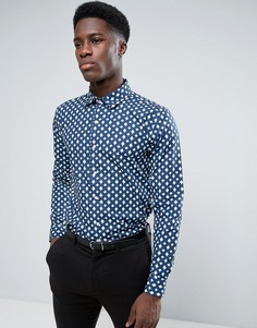 Рубашка из саржи цвета индиго с принтом Rudie - Синий