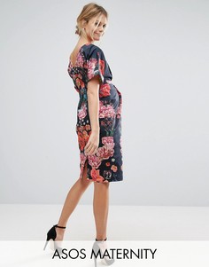 Строгое платье-футляр с принтом ASOS Maternity - Мульти