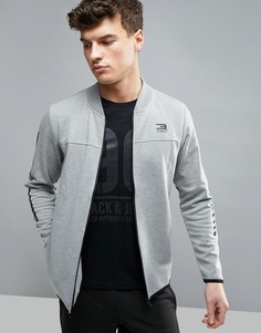 Длинный трикотажный бомбер Jack & Jones Tech - Серый