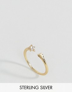 Незамкнутое серебряное кольцо с покрытием из розового золота ASOS - Золотой