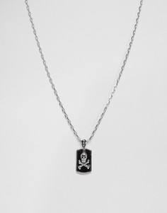 Серебристое ожерелье с черепом Rebel Heritage - Серебряный