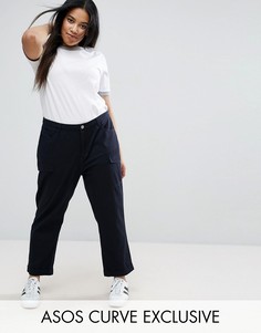 Чиносы с карманами ASOS CURVE - Темно-синий