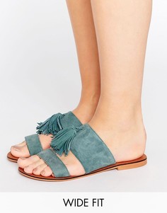 Замшевые сандалии для широкой стопы с кисточками ASOS FORGIVEN - Синий