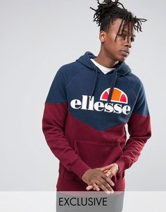 Худи с шевронным узором и крупным логотипом Ellesse - Темно-синий