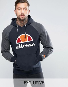 Худи с крупным логотипом и рукавами реглан Ellesse - Черный