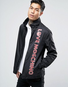 Легкая куртка Харрингтон с принтом в виде текста Love Moschino - Черный