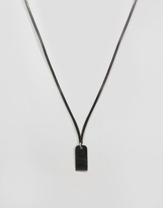 Черное ожерелье с армейским жетоном Diesel A-Grater - Черный