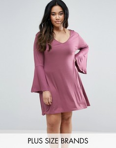 Свободное платье с расклешенными рукавами Pink Clove - Розовый