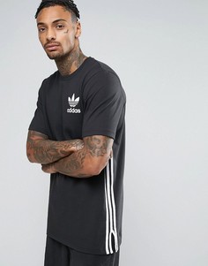 Черная длинная футболка adidas Originals BP8876 - Черный