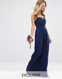 Платье-бандо макси TFNC WEDDING - Темно-синий
