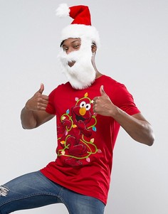 Длинная новогодняя футболка ASOS Elmo - Красный