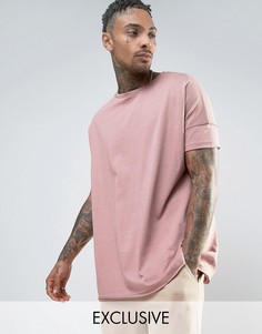 Розовая oversize‑футболка Mennace - Фиолетовый