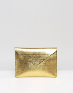 Золотистый клатч Leather Satchel Company - Золотой