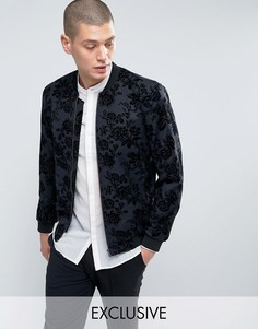 Бомбер с набивкой флок Noose & Monkey - Серый