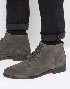 Замшевые ботинки на шнуровке Walk London Harrington - Серый