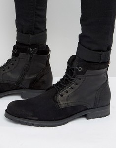 Кожаные ботинки на шнуровке Jack & Jones Hanibal - Черный
