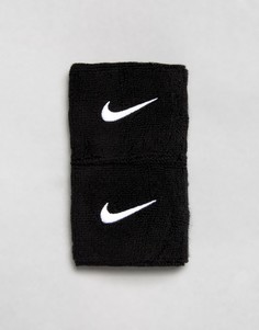2 черных напульсника с логотипом-галочкой Nike Training - Черный