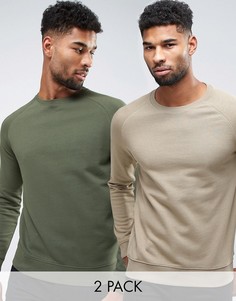 2 свитшота (хаки/бежевый) ASOS - СКИДКА - Мульти