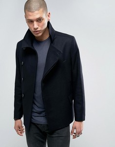 Двубортное пальто AllSaints - Темно-синий