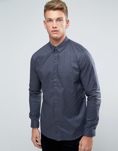 Серая рубашка классического кроя в горошек New Look - Серый