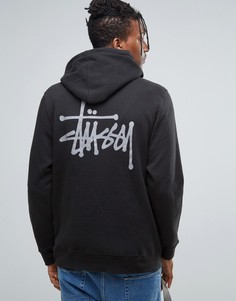 Худи с принтом на спине Stussy - Черный