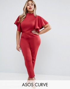 Комбинезон с кейпом ASOS CURVE - Красный