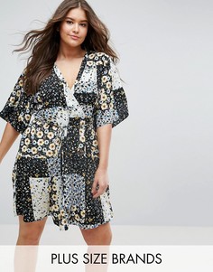 Платье с запахом в стиле пэчворк Alice & You - Мульти