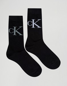 2 пары носков с логотипом в стиле ретро Calvin Klein - Черный