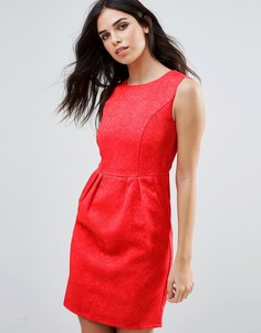 Жаккардовое цельнокройное платье Zibi London - Красный