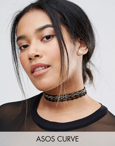 Короткое ожерелье с заклепками ASOS CURVE - Черный