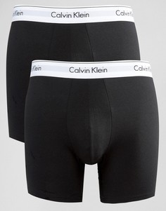 Набор из 2 удлиненных хлопковых боксеров‑брифов Calvin Klein - Черный