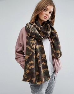 Oversize-шарф с камуфляжным принтом ASOS - Зеленый