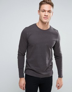 Лонгслив с потертостями Jack & Jones Originals - Черный