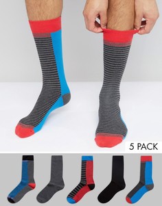Набор из 5 пар носков в полоску Urban Eccentric - Мульти