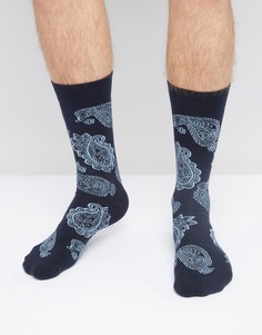 Темно-синие носки с принтом пейсли Urban Eccentric - Темно-синий